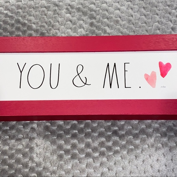 Rae Dunn YOU & ME wooden home decor Valentines - Picture 3 of 5